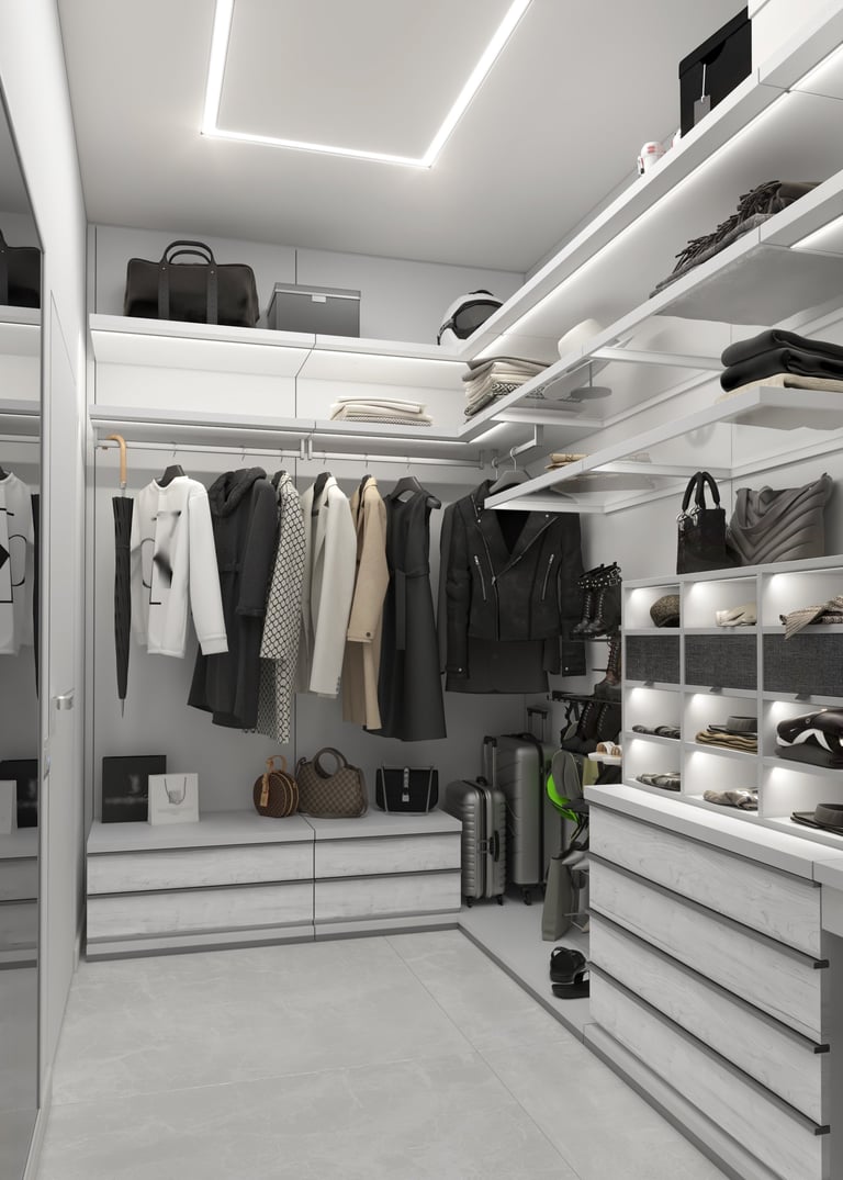 Built-in wardrobe arranging