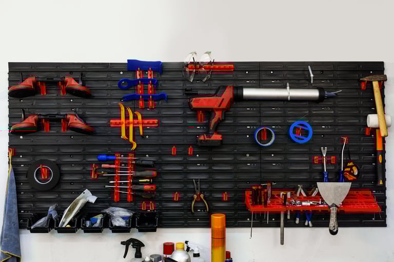Tool wall for organized storage